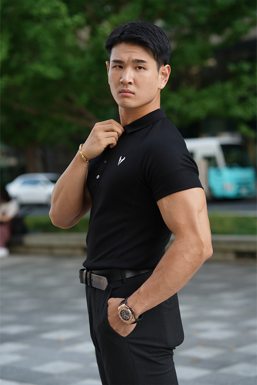 HALF SLEEVE CLASSIC POLO SHIRT - BLACK