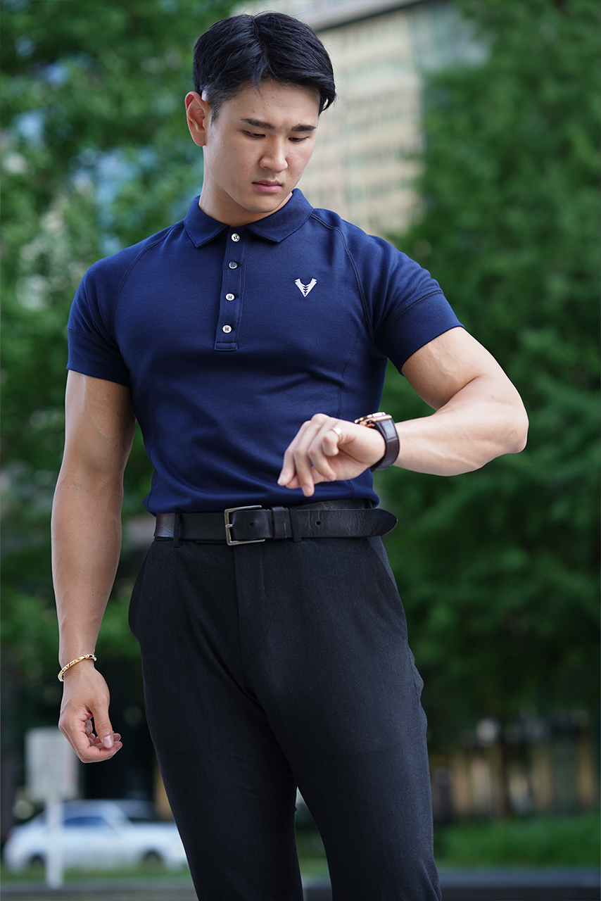 HALF SLEEVE CLASSIC POLO SHIRT - NAVY